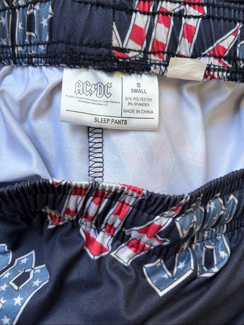 AC/DC Navy Joggers with Red & White Logo Pattern - Picture 4 of 4